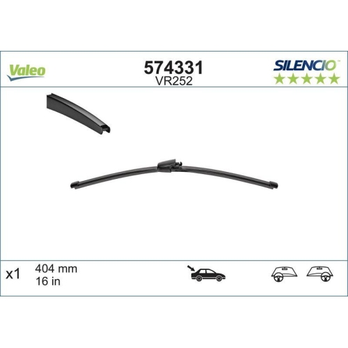 Wischblatt Valeo 574331 Silencio Rear f&uuml;r Mercedes Benz Skoda VW Vw (svw) Hinten