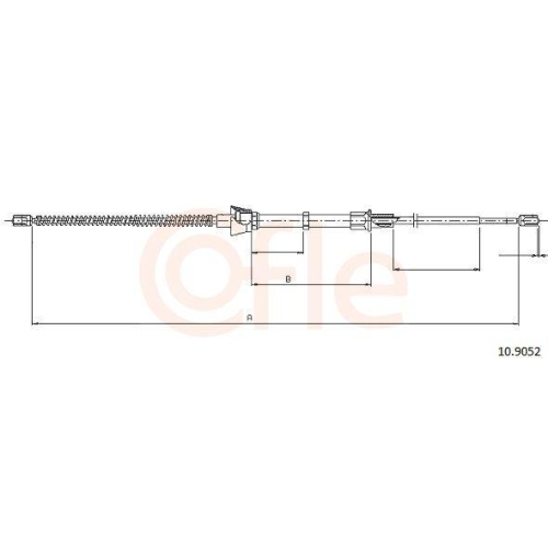 Seilzug Feststellbremse Cofle 10.9052 f&uuml;r Seat Skoda Vag VW Hinten Links