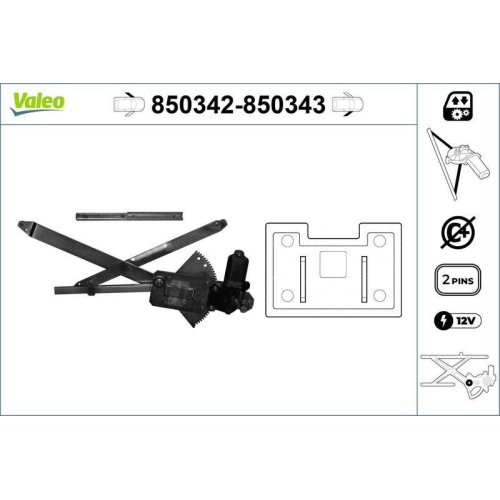 Fensterheber Valeo 850342 f&uuml;r Renault Vorne Links