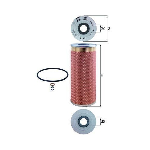 Oil Filter Mahle OX 72D for Bmw Ford