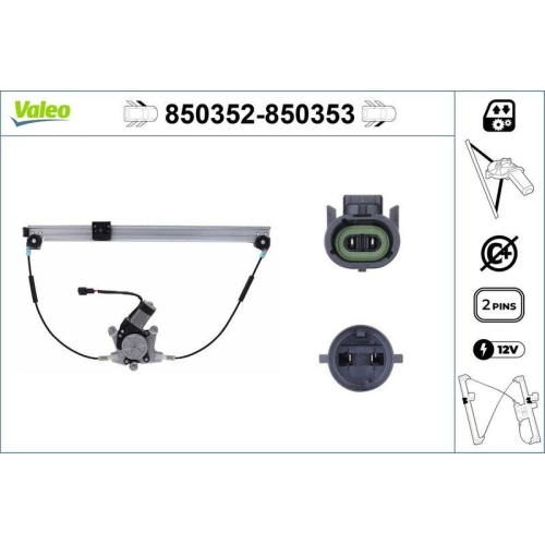 Fensterheber Valeo 850352 für Renault Vorne Links