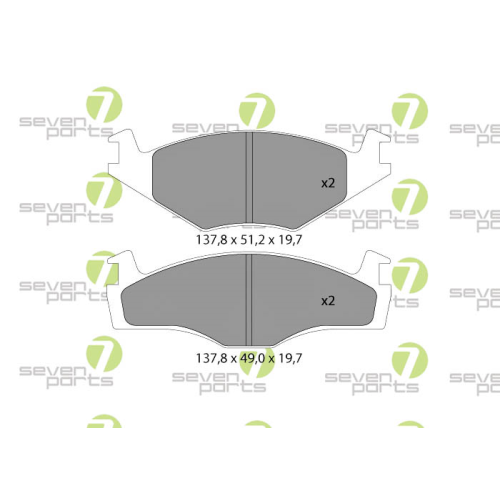 Bremsbelagsatz Scheibenbremse 7 Seven Parts SVP13181 f&uuml;r Audi Seat Skoda Vag VW