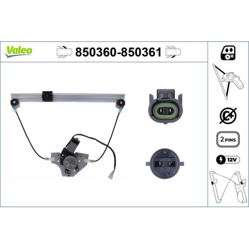 Fensterheber Valeo 850360 f&uuml;r Renault Vorne Links