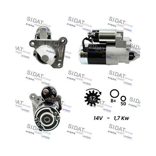 Starter Sidat S12MH0053A2 f&uuml;r Mitsubishi Renault