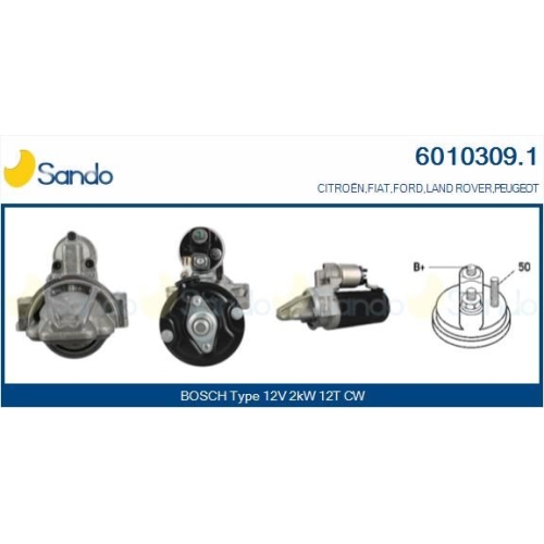 Starter Sando 6010309.1 für Fiat Ford Rover Citroën/peugeot Land Rover