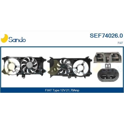 Elektromotor K&uuml;hlerl&uuml;fter Sando SEF74026.0 f&uuml;r Fiat