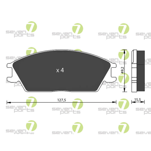 Bremsbelagsatz Scheibenbremse 7 Seven Parts SVP13330 für Hyundai 1. Vorderachse