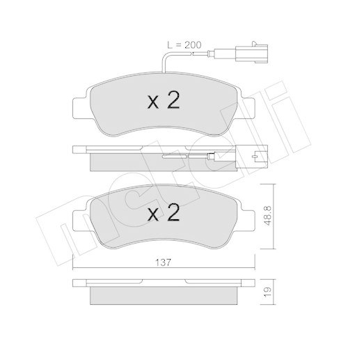Bremsbelagsatz Scheibenbremse Metelli 22-0710-1 für Citroën Fiat Peugeot