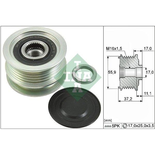 Generatorfreilauf Schaeffler Ina 535 0116 10 f&uuml;r Nissan Renault Dacia