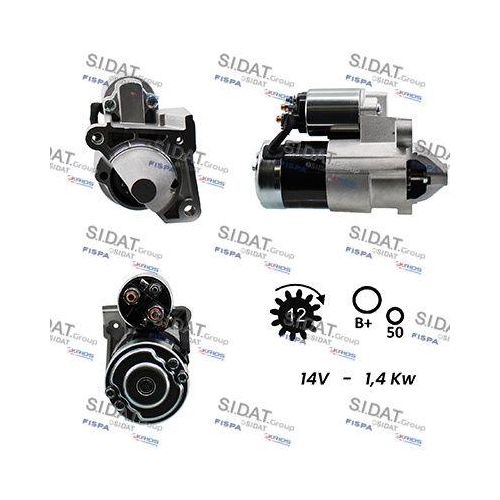 Starter Sidat S12MH0063 f&uuml;r Mitsubishi Nissan Renault Suzuki Dacia
