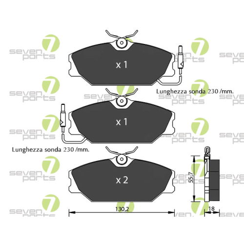 Bremsbelagsatz Scheibenbremse 7 Seven Parts SVP13350 f&uuml;r Dacia Renault