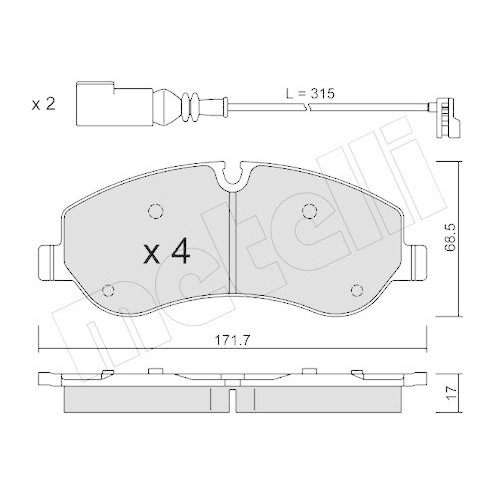 Bremsbelagsatz Scheibenbremse Metelli 22-0990-0 f&uuml;r Ford Vorderachse