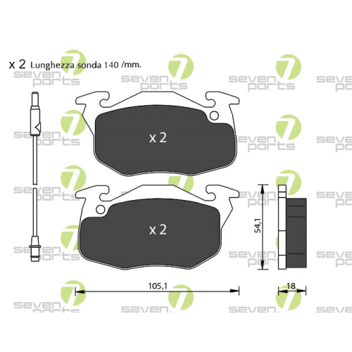 Bremsbelagsatz Scheibenbremse 7 Seven Parts SVP13380 f&uuml;r Renault 1. Vorderachse
