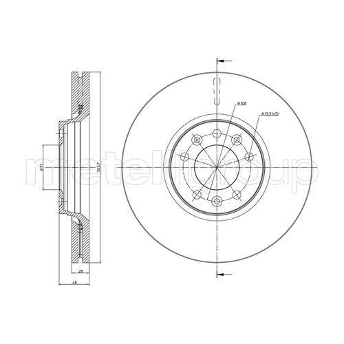 Bremsscheibe Metelli 23-0886C f&uuml;r Citro&euml;n Fiat Peugeot Toyota Vorderachse