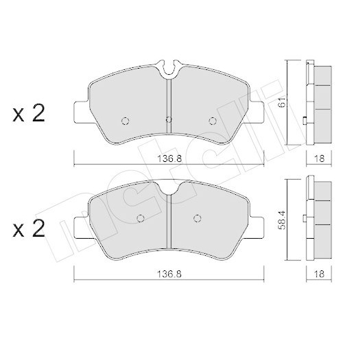 Bremsbelagsatz Scheibenbremse Metelli 22-0991-0 f&uuml;r Ford Hinterachse