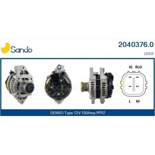 Generator Sando 2040376.0 f&uuml;r Toyota Lexus