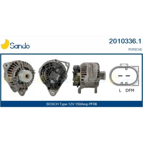 Generator Sando 2010336.1 f&uuml;r Porsche F&uuml;r Fahrzeuge Ohne Tiptronic