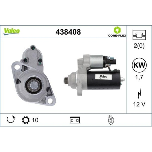 Starter Valeo 438408 Valeo Core-flex für Seat Skoda VW