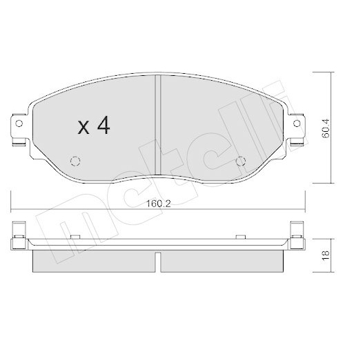 Bremsbelagsatz Scheibenbremse Metelli 22-1003-0 f&uuml;r Fiat Nissan Opel Renault