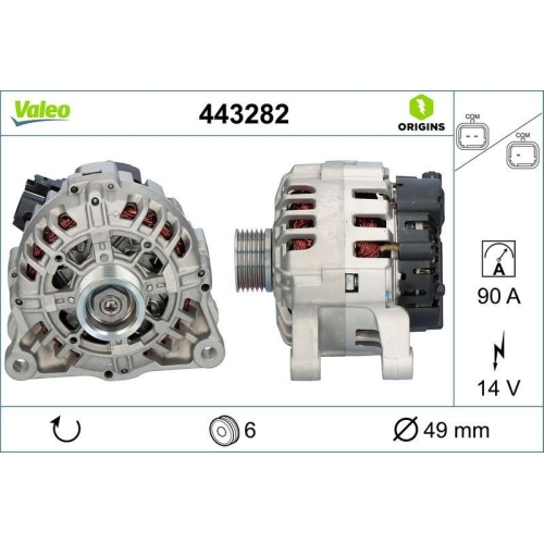 Generator Valeo 443282 Valeo Origins New Oe Technologie f&uuml;r Citro&euml;n Mitsubishi