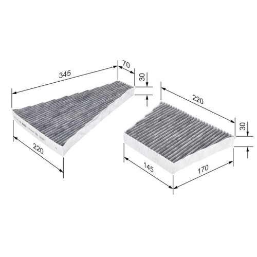Filter Innenraumluft Bosch 1987435506 für Audi Seat Skoda VW Bentley