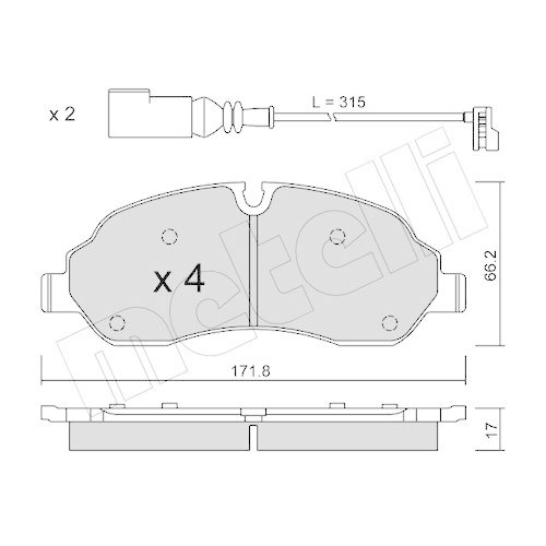 Bremsbelagsatz Scheibenbremse Metelli 22-1032-0 für Ford Vorderachse