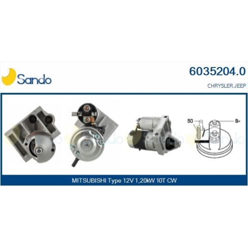 Starter Sando 6035204.0 f&uuml;r Chrysler Mitsubishi Jeep