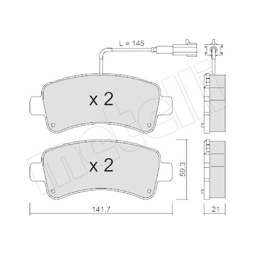 Bremsbelagsatz Scheibenbremse Metelli 22-1033-0 f&uuml;r Citro&euml;n Fiat Peugeot
