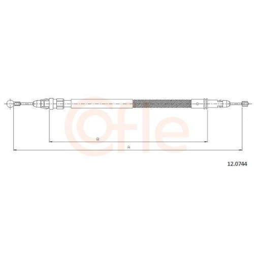 Seilzug Feststellbremse Cofle 12.0744 f&uuml;r Citro&euml;n Fiat Lancia Peugeot