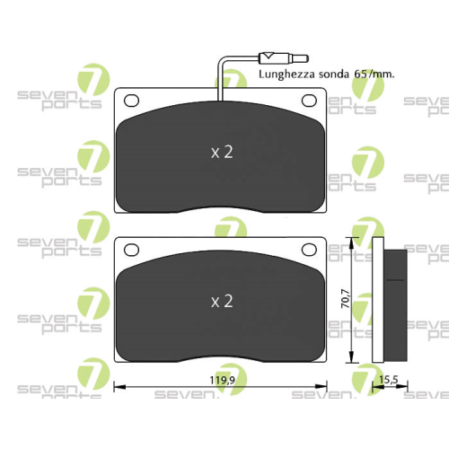 Bremsbelagsatz Scheibenbremse 7 Seven Parts SVP11361 f&uuml;r Renault 1. Vorderachse