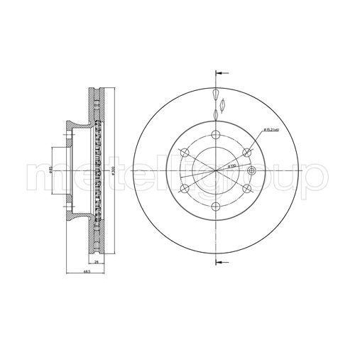 Bremsscheibe Metelli 23-0881 f&uuml;r Mercedes Benz Mercedes Benz VW Vorderachse