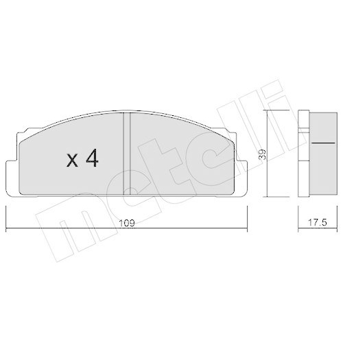 Bremsbelagsatz Scheibenbremse Metelli 22-0001-0 f&uuml;r Fiat Innocenti Lancia Seat