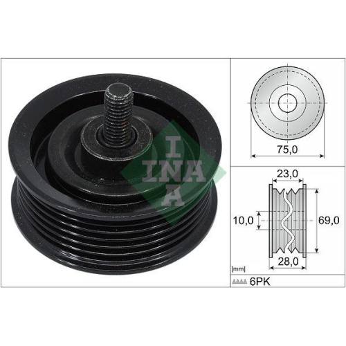 Umlenk /f&uuml;hrungsrolle Keilrippenriemen Schaeffler Ina 532 0744 10 f&uuml;r Hyundai