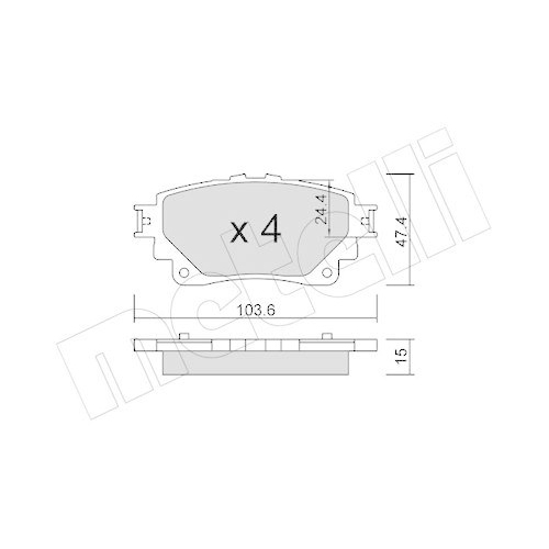 Bremsbelagsatz Scheibenbremse Metelli 22-1290-0 f&uuml;r Toyota Hinterachse