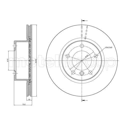 Bremsscheibe Metelli 23-0811C f&uuml;r Bmw Vorderachse