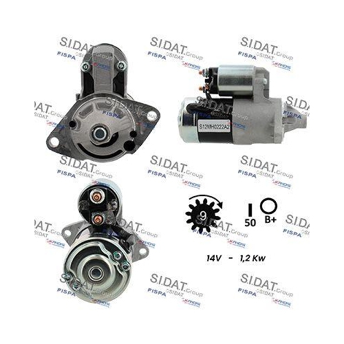 Starter Sidat S12MH0222A2 f&uuml;r Mitsubishi Suzuki