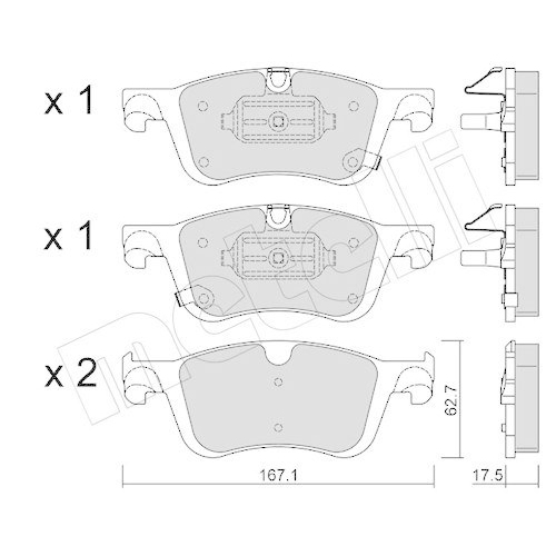 Bremsbelagsatz Scheibenbremse Metelli 22-1365-0 f&uuml;r Mercedes Benz Mercedes Benz