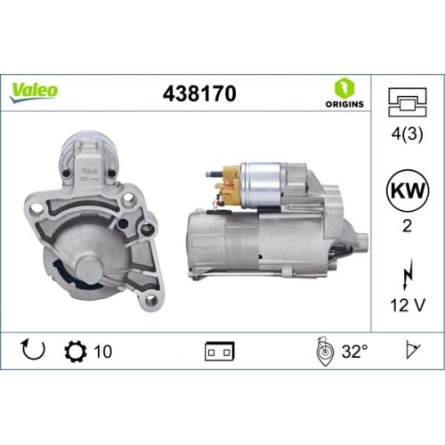 Starter Valeo 438170 Valeo Origins New Oe Technology for Opel Renault Vauxhall