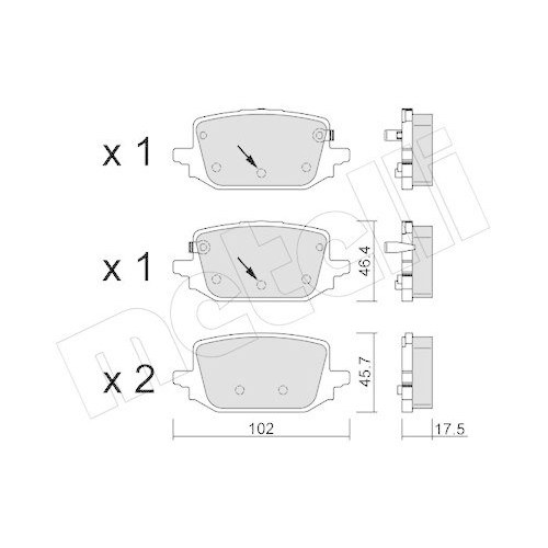 Bremsbelagsatz Scheibenbremse Metelli 22-1366-0 f&uuml;r Nissan Renault Trucks