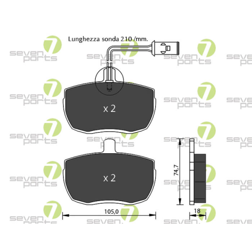 Bremsbelagsatz Scheibenbremse 7 Seven Parts SVP11102 f&uuml;r Iveco 1. Vorderachse