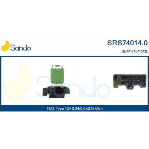 Widerstand Innenraumgebl&auml;se Sando SRS74014.0 f&uuml;r Fiat Opel Citro&euml;n/peugeot