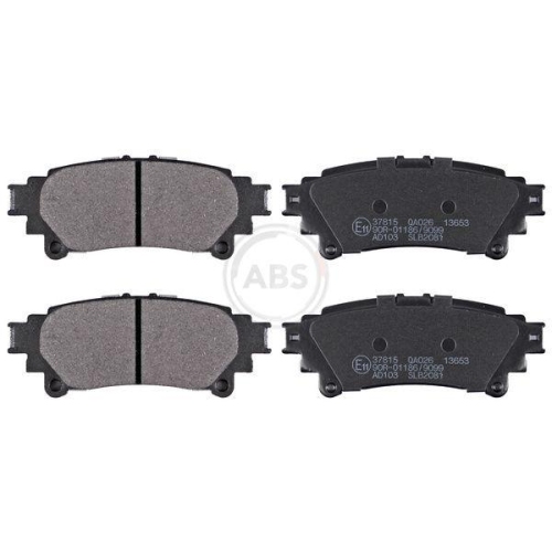 Bremsbelagsatz Scheibenbremse A.b.s. 37815 f&uuml;r Toyota Lexus Hinterachse