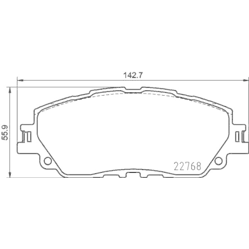 Bremsbelagsatz Scheibenbremse Hella 8DB 355 036-511 f&uuml;r Toyota Lexus Vorderachse