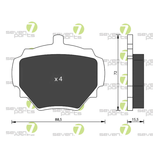 Bremsbelagsatz Scheibenbremse 7 Seven Parts SVP13872 f&uuml;r Land Rover