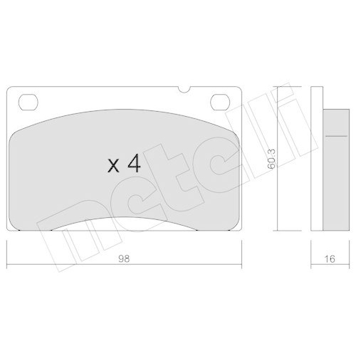 Bremsbelagsatz Scheibenbremse Metelli 22-0006-0 f&uuml;r Volvo Vorderachse