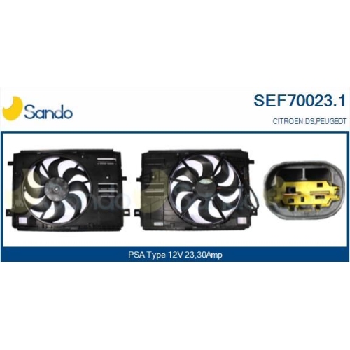 Elektromotor K&uuml;hlerl&uuml;fter Sando SEF70023.1 f&uuml;r Citro&euml;n/peugeot