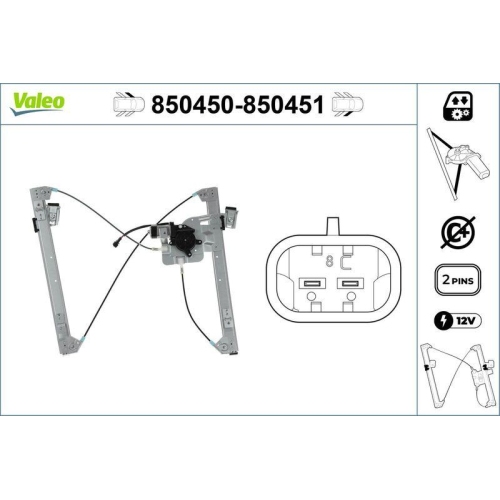 Fensterheber Valeo 850450 f&uuml;r VW Vorne Links