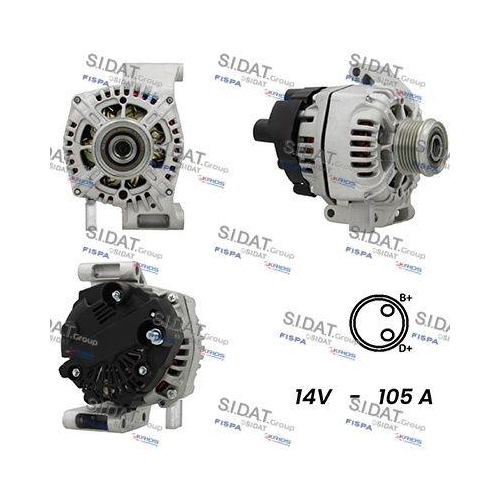 Generator Sidat A12VA0110A2 f&uuml;r Alfa Romeo Fiat Lancia Opel
