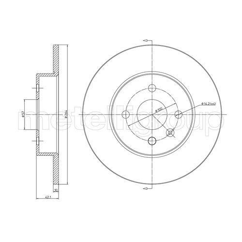 Brake Disc Metelli 23-0799C for Opel Rear Axle