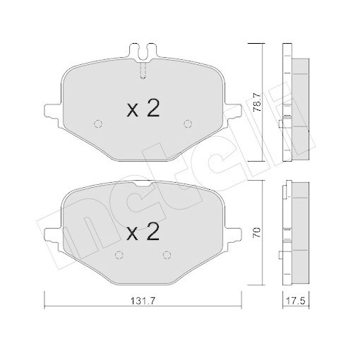 Bremsbelagsatz Scheibenbremse Metelli 22-1309-0 f&uuml;r Mercedes Benz Mercedes Benz